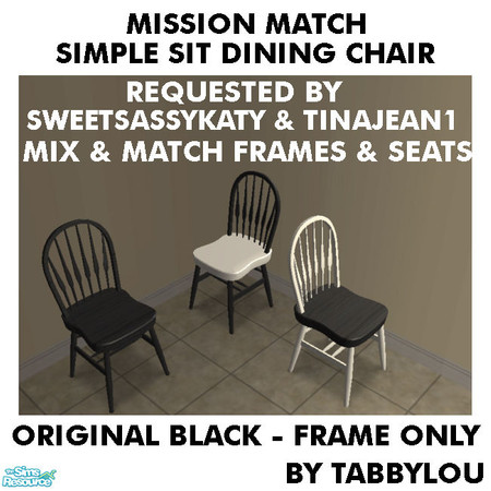 Sims 2 — TL - MM SimpleSitDiningChairFrame OrigBlackWd by TabbyLou — Maxis Original Black Wood Recolor of the Simple Sit