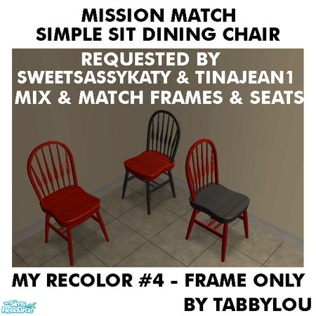 Sims 2 — TL - MM SimpleSitDiningChairFrame Recolor04Wd by TabbyLou — My Recolor #4 Wood Recolor of the Simple Sit Dining