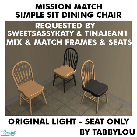 Sims 2 — TL - MM SimpleSitDiningChairSeat OrigLightWd by TabbyLou — Maxis Original Light Wood Recolor of the Simple Sit
