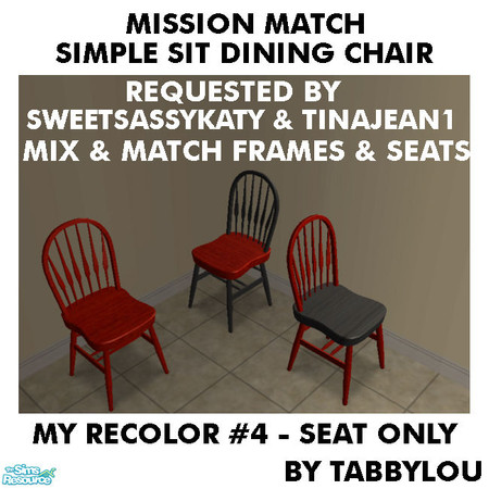 Sims 2 — TL - MM SimpleSitDiningChairSeat Recolor04Wd by TabbyLou — My Recolor #4 Wood Recolor of the Simple Sit Dining