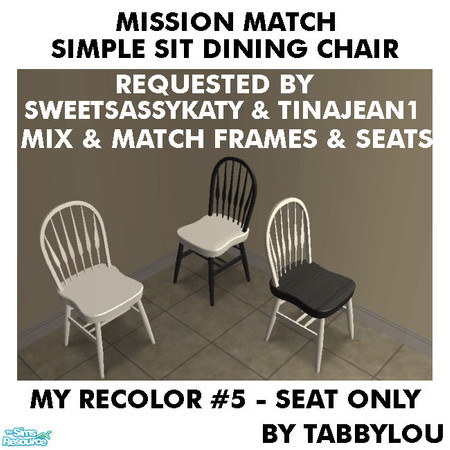 Sims 2 — TL - MM SimpleSitDiningChairSeat Recolor05Wd by TabbyLou — My Recolor #5 Wood Recolor of the Simple Sit Dining