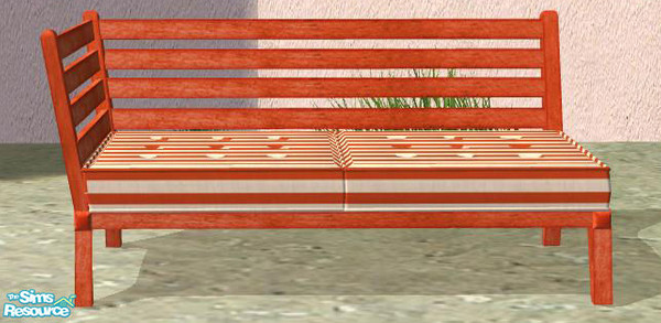 Sims 2 — PB Bali Outdoor Orange - Loveseat left side by ShinoKCR — 