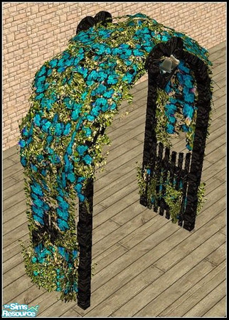 Sims 2 — Gothic Wedding Arches - Blueblood by Daislia — 4 dark recolours of Maxis \"Trellisor Wedding Arch\".