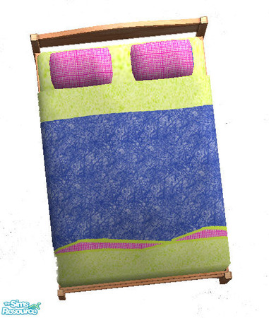 Sims 2 — DiY TC93 Bdg-  Hills by Dialectically_yours — Jaunty, bold patterns brighten any bedroom. Four beddings, four