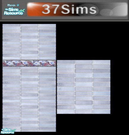 Sims 2 — Romance Blue wall and floor by Elize-37sims — As requested the wall and floor used in the blue recolor