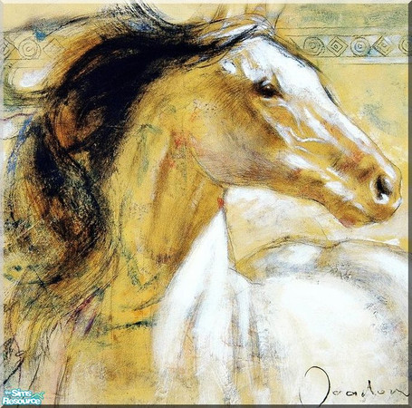 Sims 2 — Animal Mural Set_Horse by ayyuff — Included:2 paneling..Cost:2