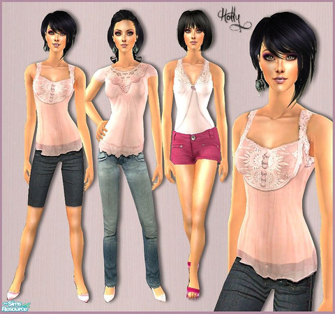 Sims 2 — Pink  by *Holly — 3 outfits for female adult. MESHes from - 2-f0r-u [meshes - fashion - female adult - page 21 -