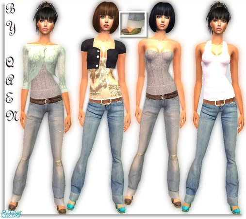 Sims 2 — QaenSet_o19 by Qaen — 1 new mesh and 4 new everyday.I hope you like them.Enjoy!