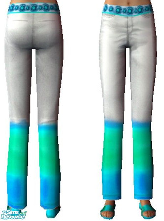 Sims 2 — Pants-Bubbling Blue by Dgandy — ADULT AND YOUNG ADULT SIZE. Get ready for summer in these rainbow colored jean