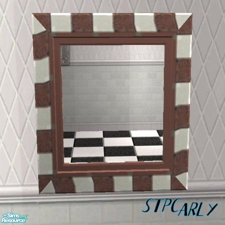 Sims 2 — Bordeaux Tile Basic Bath Mirror by STP Carly — Basic tiled bath\\\'s bringing color to your home.