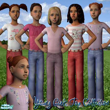 Sims 2 — young girls top collection by Fuzzb — What girl wouldn't want a collection of new summer tops from Limited Too?