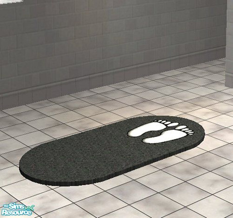 Sims 2 — Black Bath Rug by STP Carly — You MUST download Windkeeper's 2x1 oval shaped rug mesh found on her objects page