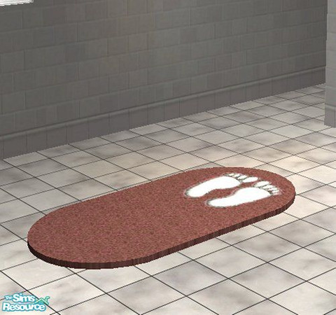 Sims 2 — Bordeaux Bath Rug by STP Carly — You MUST download Windkeeper's 2x1 oval shaped rug mesh found on her objects