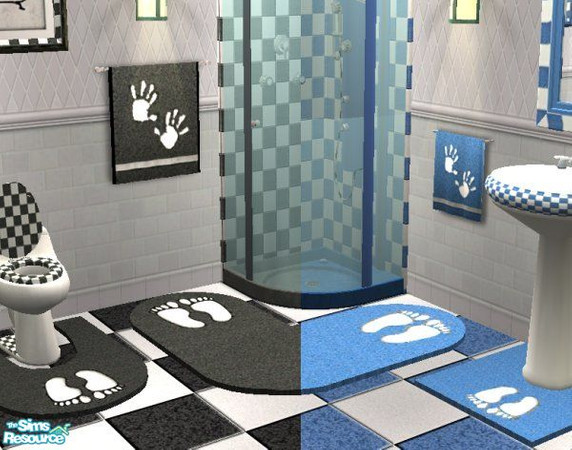 Sims 2 — Black & Blue Tile Bath Addons by STP Carly — Some addons for your Basic Black & Basic Blue tile