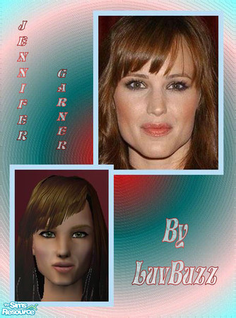 Sims 2 — Jennifer Garner by LuvBuzz82 — Hair is a recolor of Janna's Career girl mesh, so you will need her mesh in order