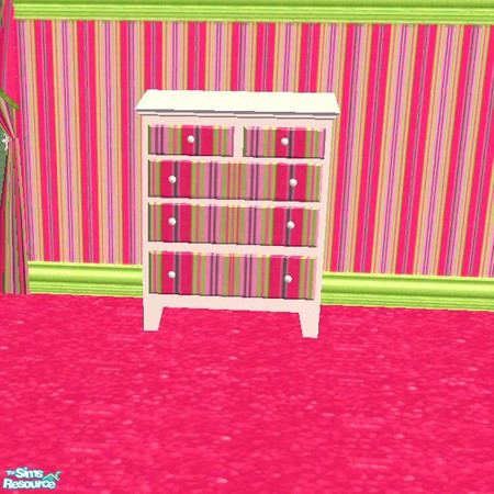 Sims 2 — Miami Stripes Dresser by auracyan — Keep all of your clothes neat and orderly in this pretty dresser.