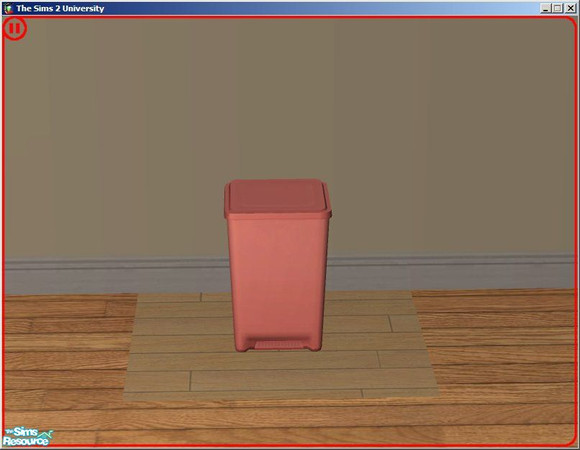 Sims 2 — Red Treatment Trash Can by dddrake — A medium red kitchen set