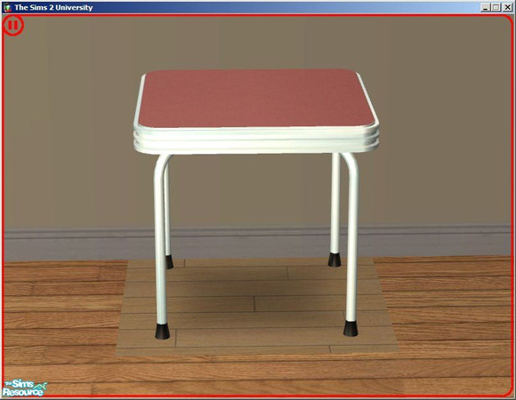 Sims 2 — Red Treatment Card Table by dddrake — A medium red kitchen set