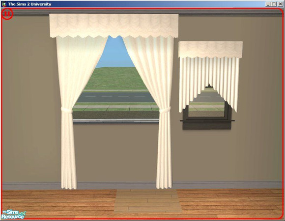 Sims 2 — Snow-blind White Curtains by dddrake — A kitchen set in off-white