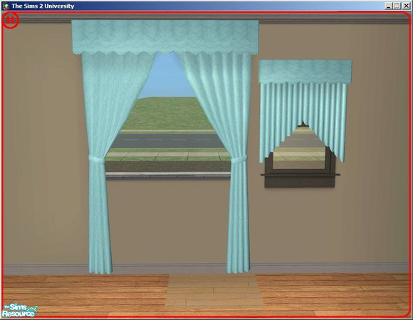 Sims 2 — Teal Curtains by dddrake — A kitchen set in teal blue