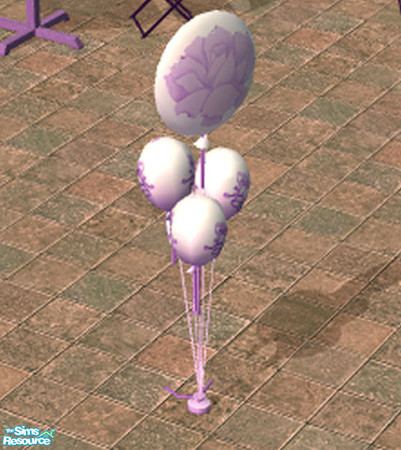 Sims 2 — Purple Wedding Balloons by HeartSpirit — Purple wedding balloons to match the Maxis original wedding cake.
