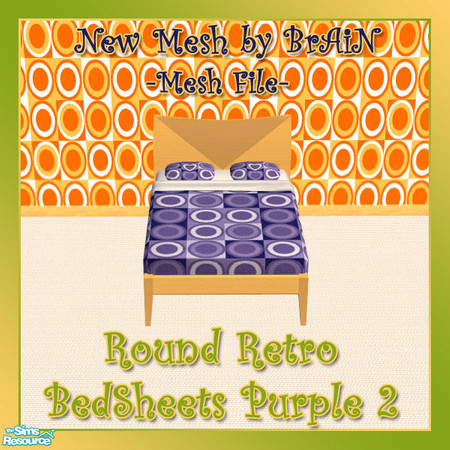 Sims 2 — Round Retro Bedsheets Purple2 by sww — meshes by BrAiN textures by sww, and the round pictures by pixeldecor