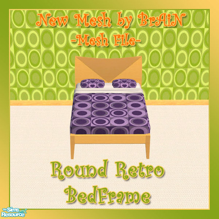 Sims 2 — Round Retro Bedframe by sww — meshes by BrAiN textures by sww, and the round pictures by pixeldecor *this is the