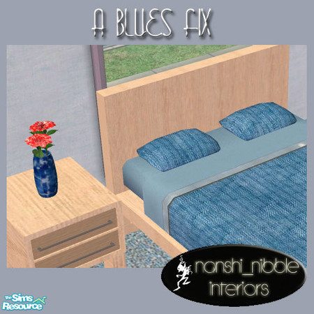 Sims 2 — A Blues Fix Bedroom - bedlinen by TSR Archive — .