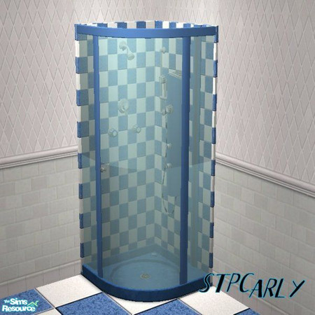 Sims 2 — Blue Tile Basic Bath Shower Tile by STP Carly — Bringing color to the basic baths. Don\'t forget to download the