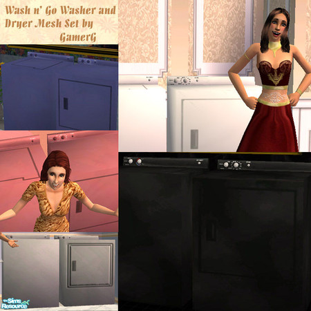 Sims 2 — Wash N' Go Washer and Dryer by Gamerg — These do function as a dresser! The black version is the mesh file and