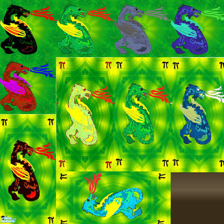 Sims 2 — DragonWallsAndFloors by xrl_derek5 — It's a set of dragon walls and floors..