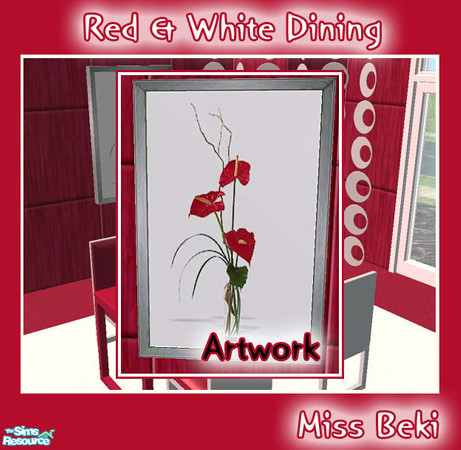 Sims 2 — Anthurium Artwork - Red & White Dining S by miss_beki — Anthurium Artwork - Part of the Red & White