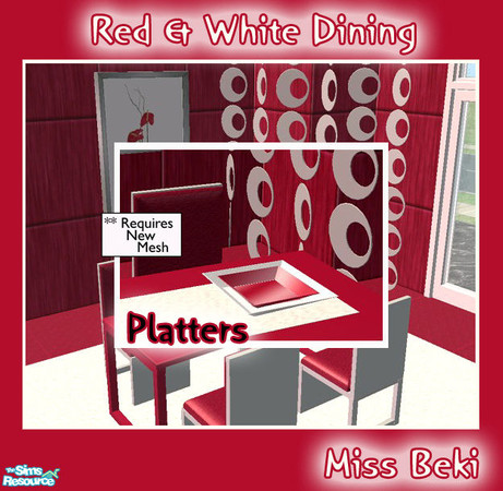 Sims 2 — Platters - Red & White Dining Set by miss_beki — Platters - Part of the Red & White Dining Setby Miss