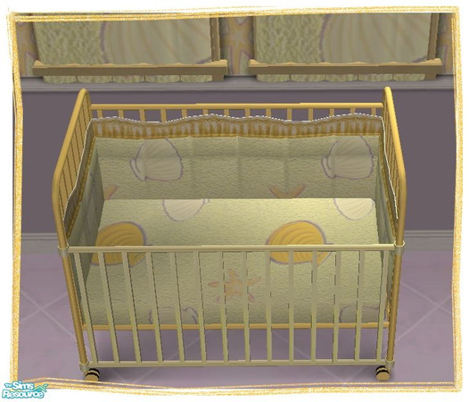 Sims 2 — Baby shell crib by Malitia — A breeze of summer for you babys. :) Part of "Baby shell nursery" set. If