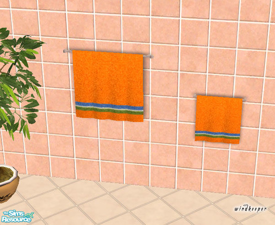 Sims 2 — Ginger bathroom towel by Windkeeper — You need to download Bathroom towel mesh, included in "Bathroom