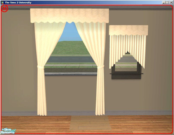 Sims 2 — Judicious Jute Curtain by dddrake — A beige kitchen set