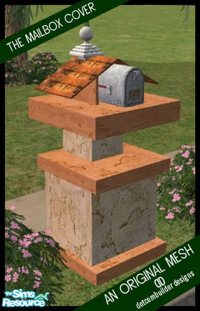 Sims 2 — Mailbox Cover- Stucco Adobe by dotcombuilder — *Must download Dark Red Brick mesh file* Sick of seeing endtables