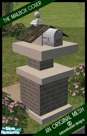 Sims 2 — Mailbox Cover- Brick Grey by dotcombuilder — *Must download Dark Red Brick mesh file* Sick of seeing endtables