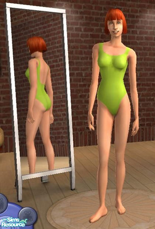 Sims 2 — Light Green Bikini by Iceman721 — This is the Light Green one of the set of 4, 1 piece bikinis.