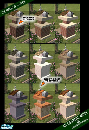 Sims 2 — The Mailbox Cover by dotcombuilder — Sick of seeing endtables by your mailbox? Try the all-in-one Mailbox Cover