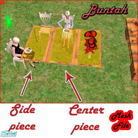Sims 2 — Glass Top Any-Size Table SIDE PIECE - BA by buntah — UPDATED 5/20. You must re-download this mesh and ALL