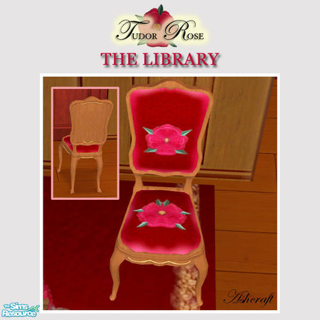 Sims 2 — Tudor Rose Library Chair and Cushion by Cashcraft — The Tudor Rose Library/Study is a great place to read a book