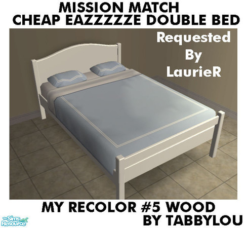 Sims 2 — TL - MM CheapEazzzzzeDoubleBed Recolor05Wd by TabbyLou — My Recolor #5 Wood Recolor of Cheap Eazzzzze Morrisey