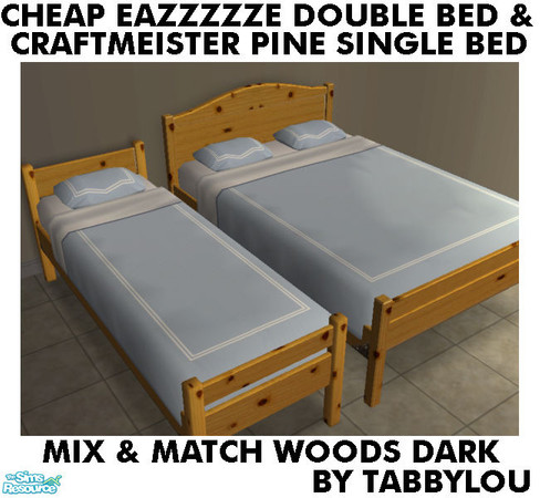 Sims 2 — TL - CheapEazzzzzeMatchCraftmeister Dark by TabbyLou — Recolor of Cheap Eazzzzze Double Bed Frame to Match the