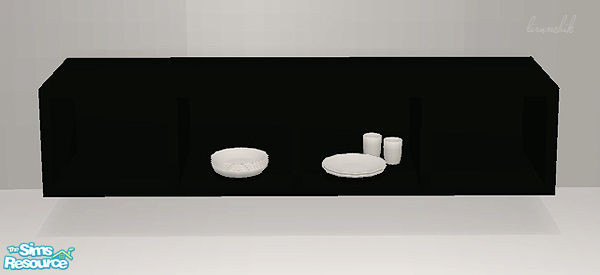 Sims 2 — White Eternity Black Recolour - Sideboard by lirunchik — This is a black recolour of White Eternity Sideboard.
