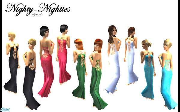 Sims 2 — Nighty Nighties by tdyannd — A set of 5 beautifully sexy nightgowns for your adult female sims. The gowns appear