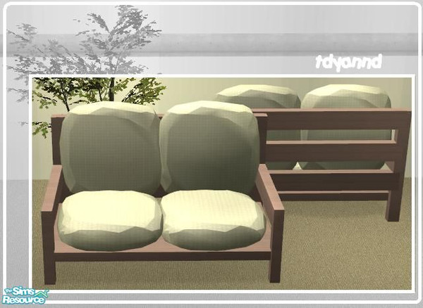 Sims 2 — Down South - Texture Challenge 94 - Loveseat by tdyannd — A simple and plain living room featuring textures by