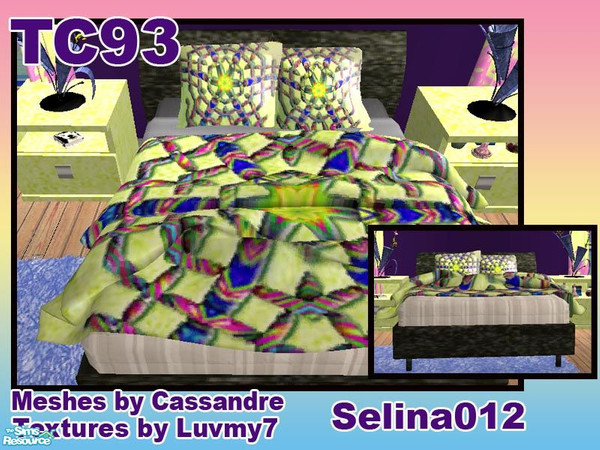 Sims 2 — TC93 Hippie Tie Dyed Bedroom - Bed by selina012 — Part of my Hippie Tie Dyed bedroom set for the texture