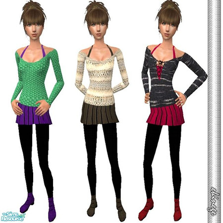 Sims 2 — EKN Set - 03 by ekinege — 3 outfits and a new mesh.