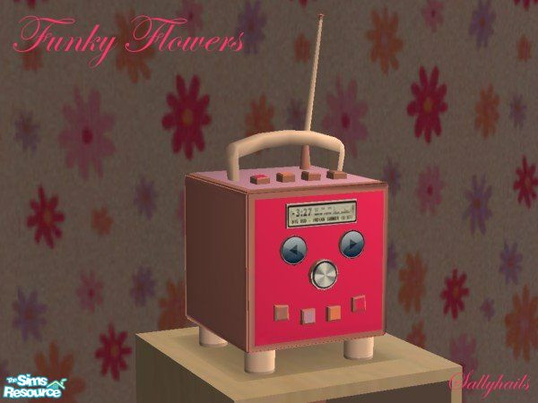 Sims 2 — Funky Flowers Kids Bedroom - Kids Stereo by sallyhails — Bright and cheerful pink, orange and light wood